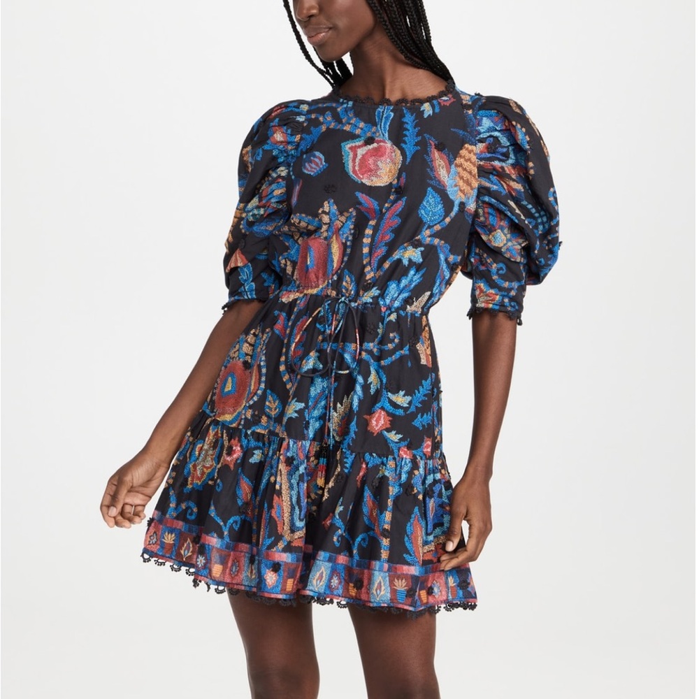 FARM Rio Sunset Tapestry Black Mini Dress